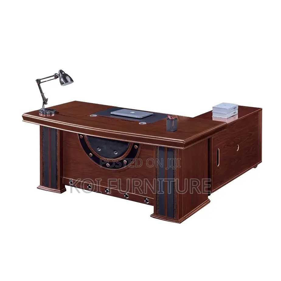Office Desk : 1.6-Meter Mahogany Finish Executive Office Desk