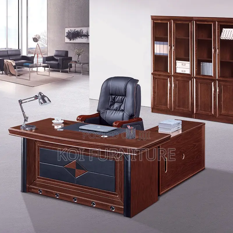Office Desk : 1.6-Meter Mahogany Finish Executive Office Desk