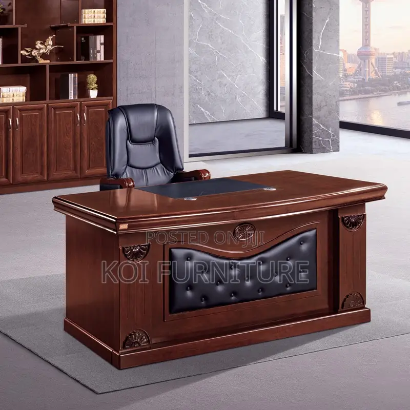 Office Desk : 1.6-Meter Mahogany Finish Executive Office Desk