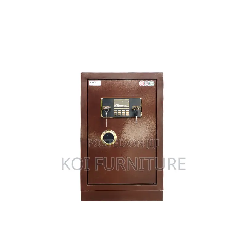 Office Safe : 80kg Heavy-duty Brown Steel Fireproof Safe