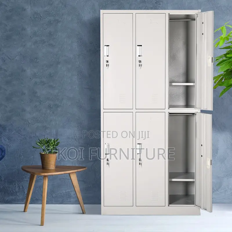 Office Chair : White 6-Door Steel Locker Cabinet
