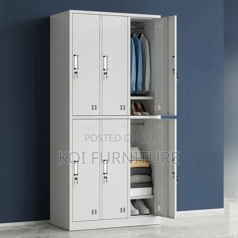 Office Chair : White 6-Door Steel Locker Cabinet