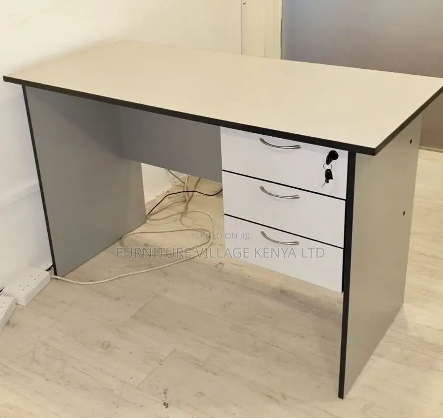 Customized Brown Study Space Desk With Drawers