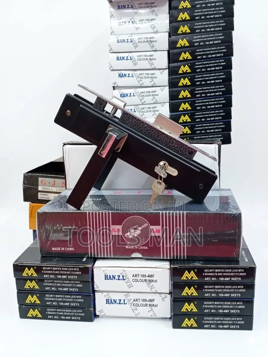GJS Black Door Lock, Heavy Duty Security Mortice Door Lock.