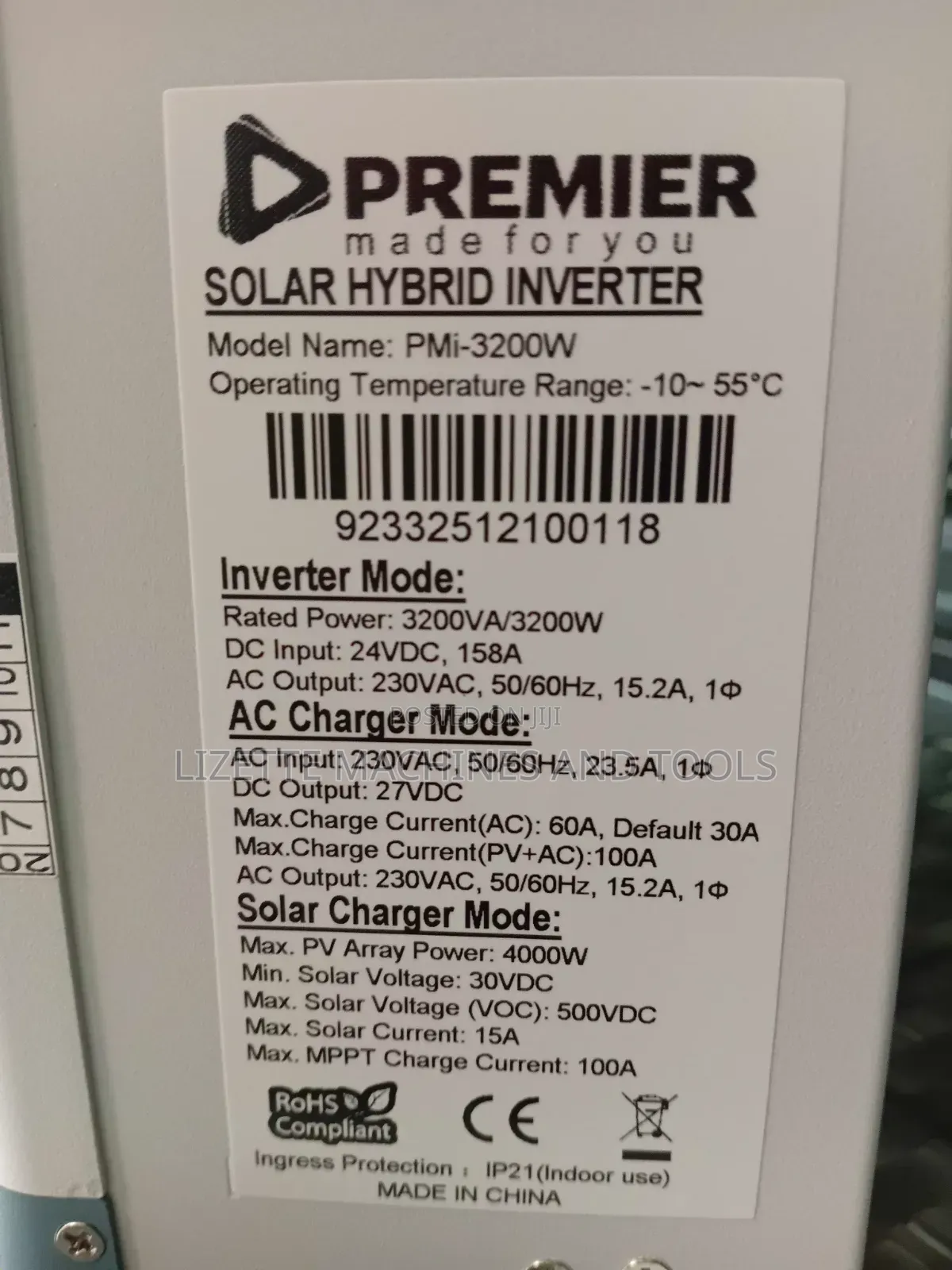 Premier 3.2kw Hybrid Inverter 24v
