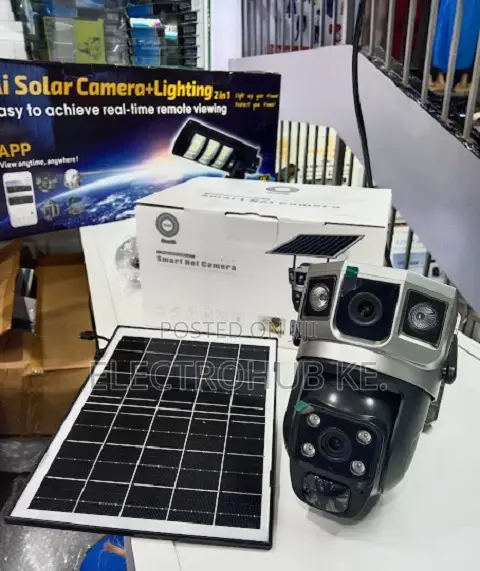 V380 Dual Camera Solar Powered Outdoor Surveillance Camera