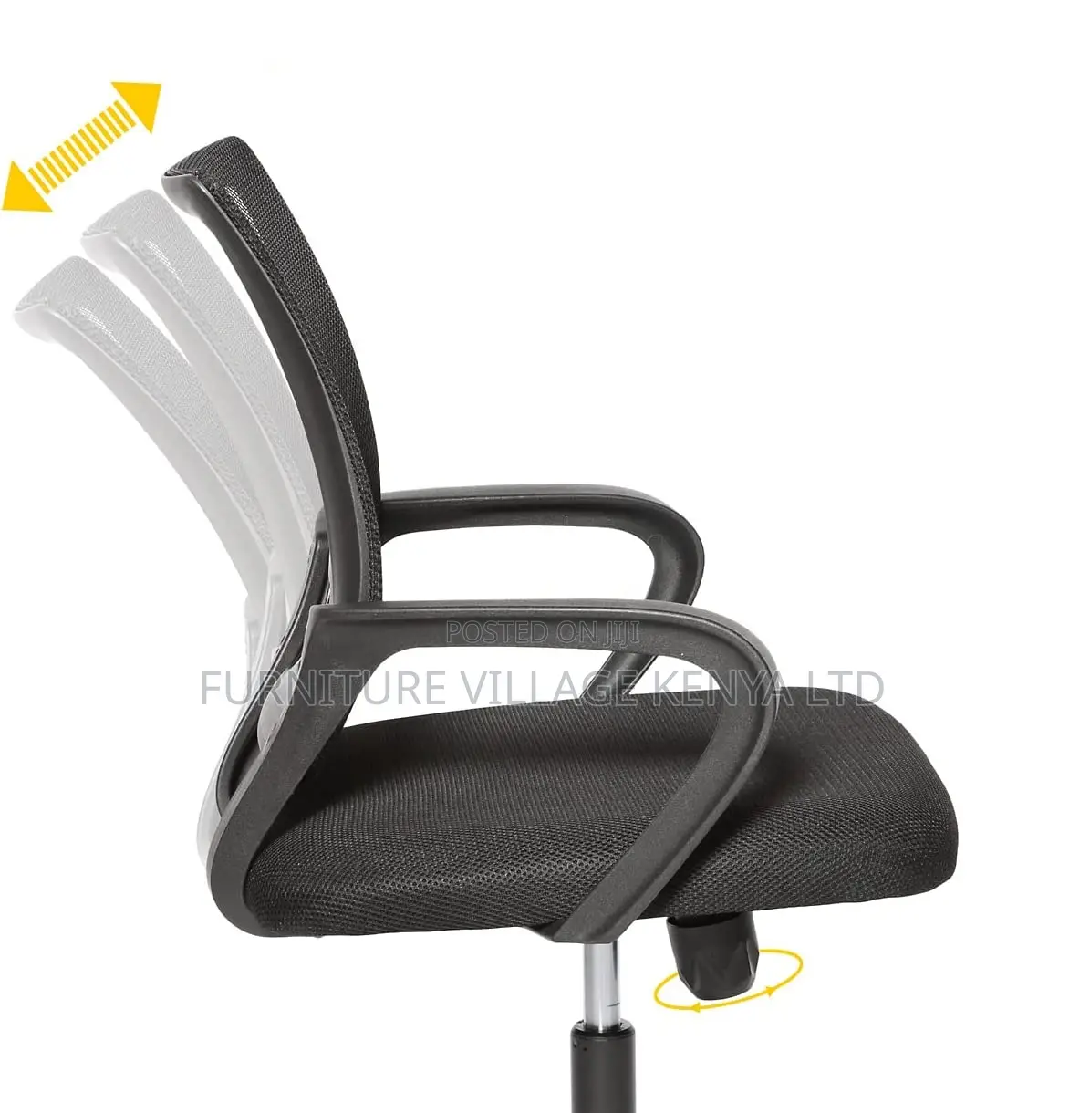 Black Ergonomic Swivel Task Home Chair