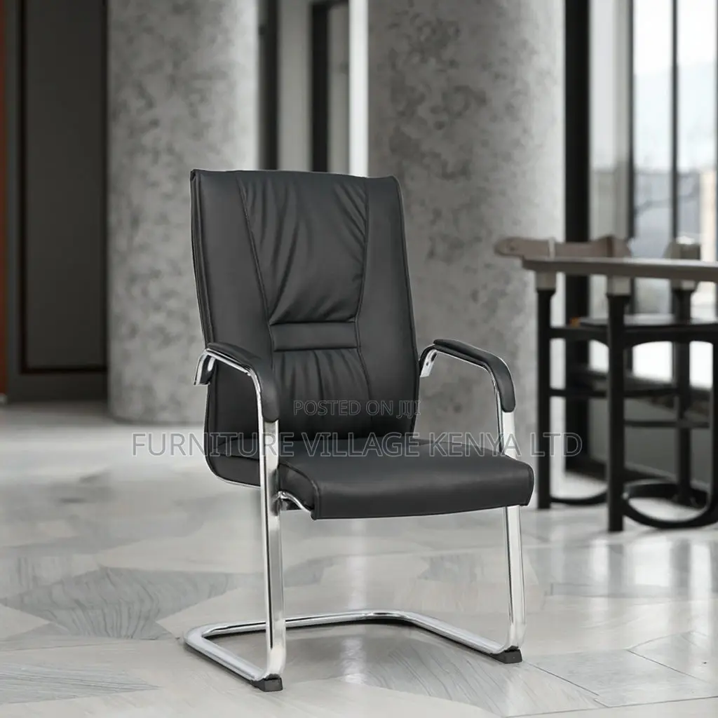 Chrome Base Leather Guest Visitor Chair