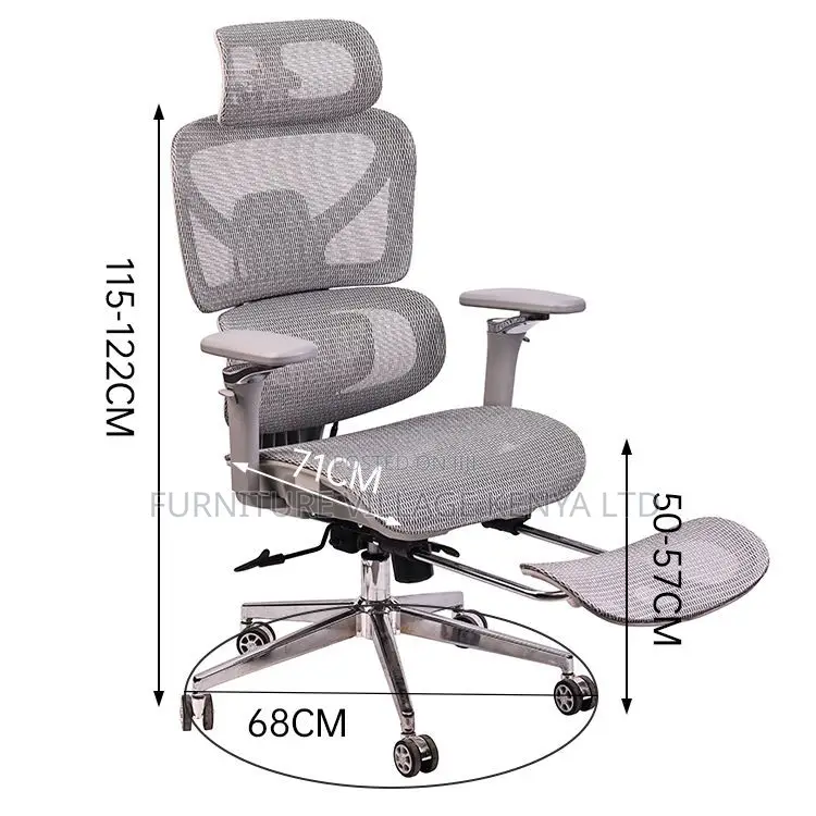White Full Mesh Ergonomic Adjustable Office Task Chair