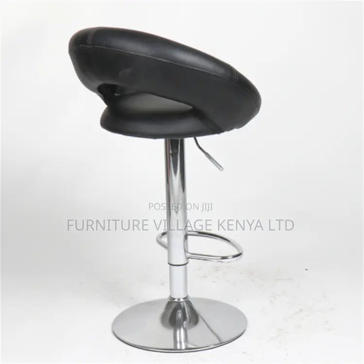Round Imported Leather Reception Counter Stool