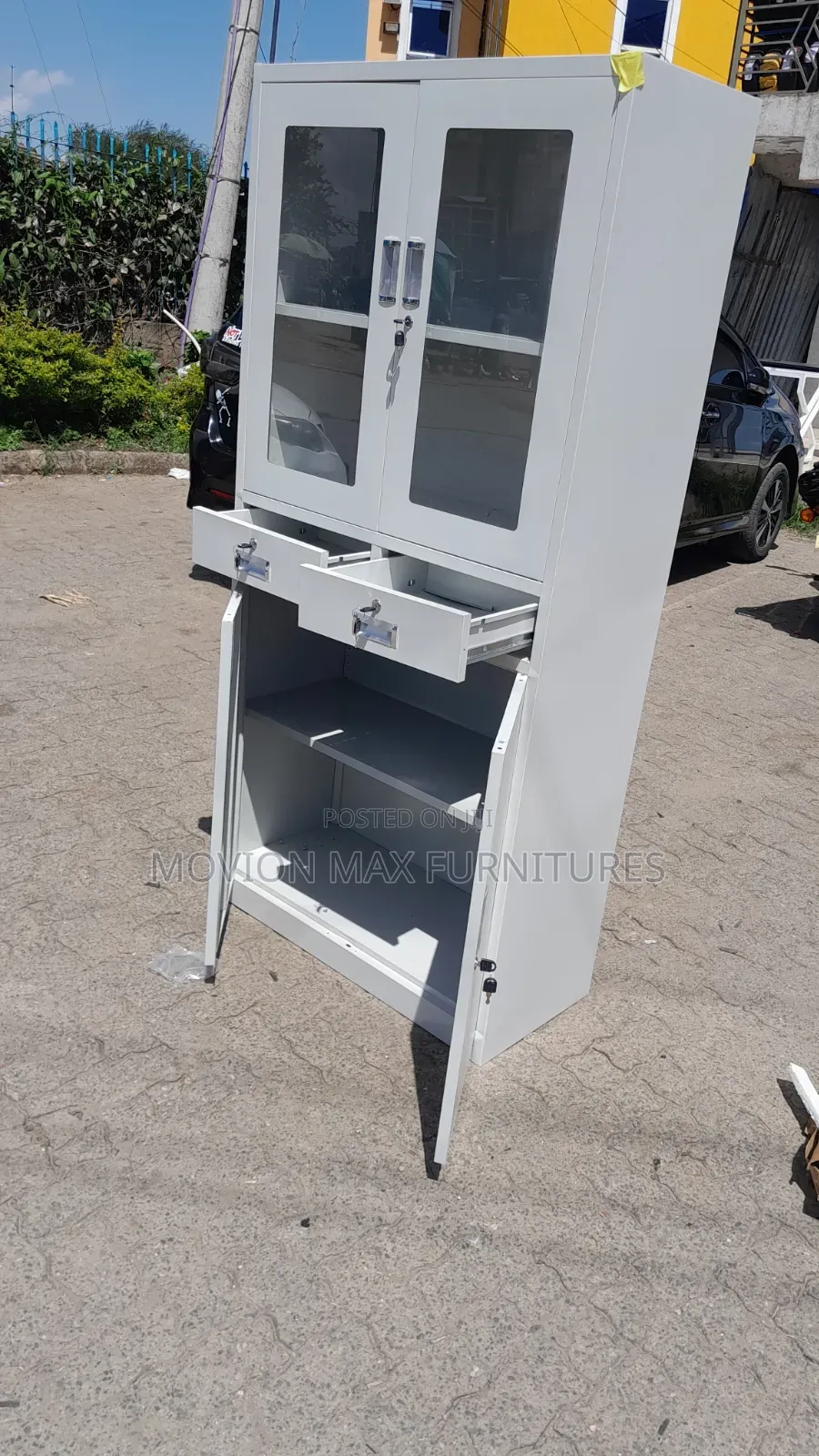 Half Glass Lockable File Cabinet
