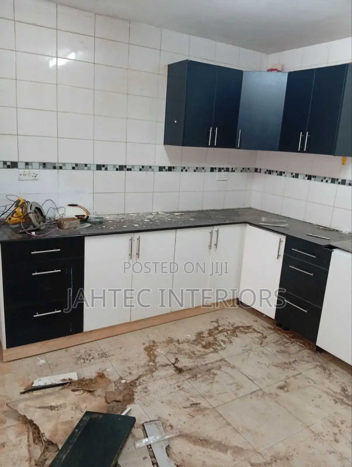 Kitchen Cabinets Black and White Board
