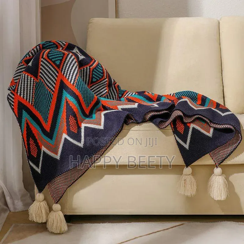 *Nordic Bohemian Knitted Throw Blankets With Tassels* Great Quality