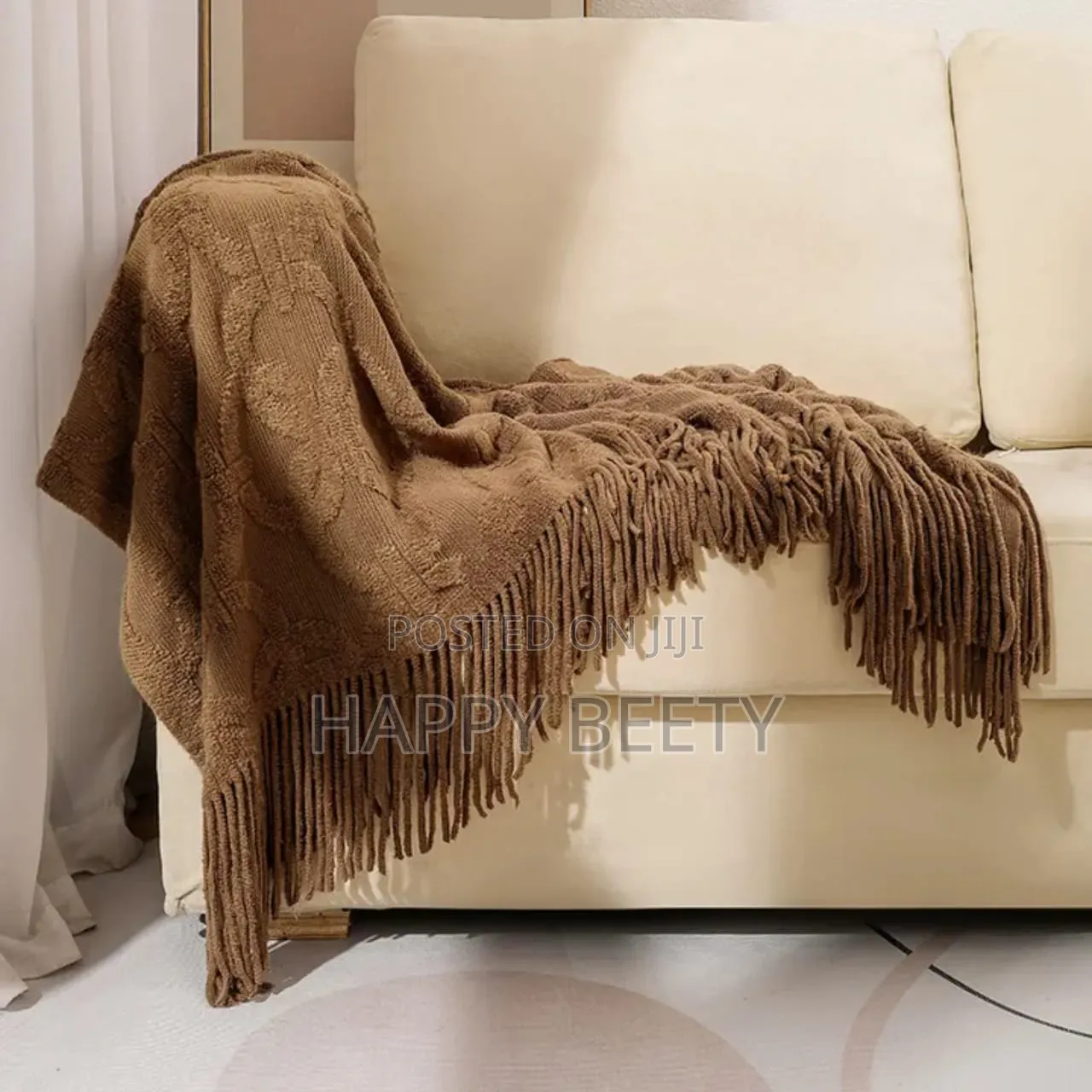 *Nordic Style Sofa Throw Blanket With Tassels*