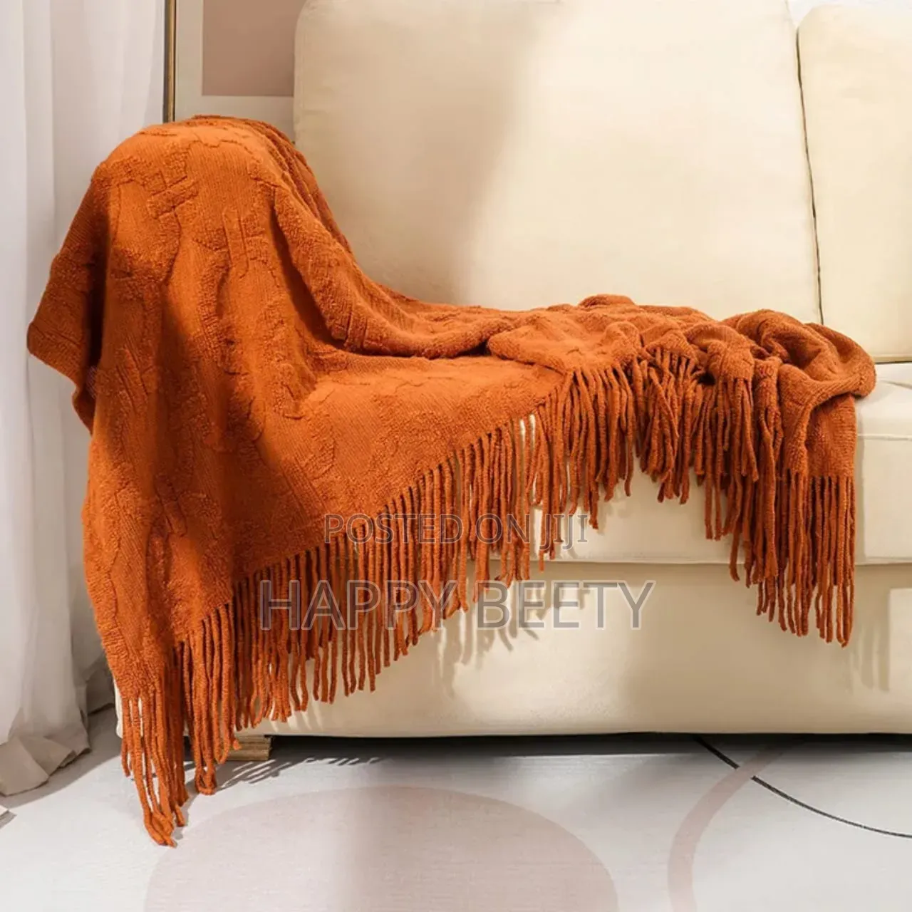 *Nordic Style Sofa Throw Blanket With Tassels*