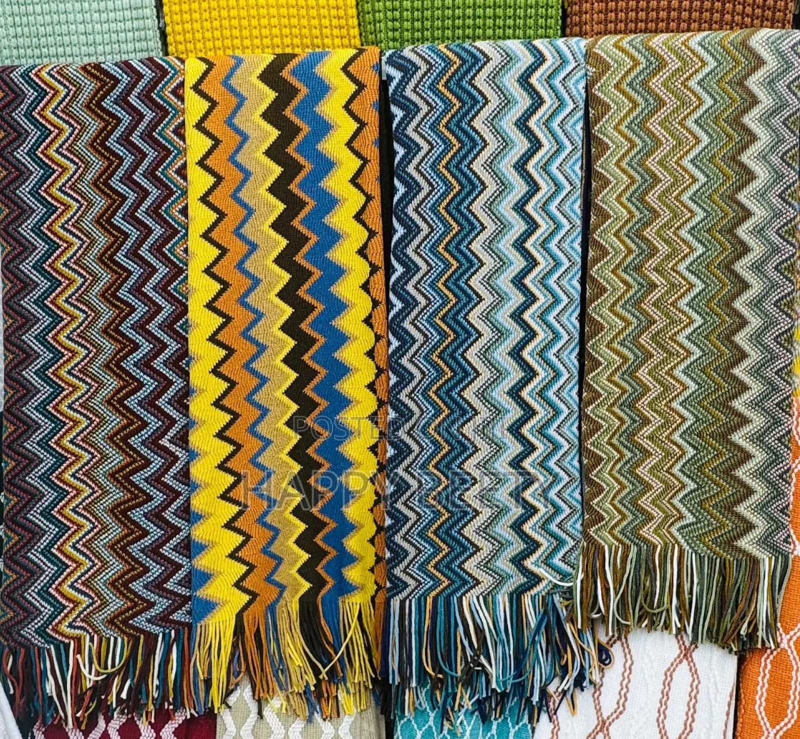Colourful Warm Knitted Throw Blanket