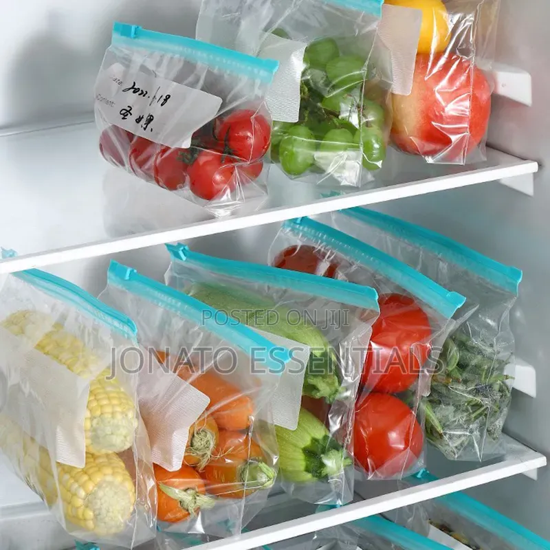Reusable Silicone Food Storage Bags 10pcs Set Fridge Organizer