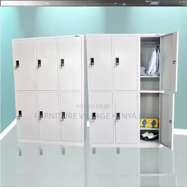 6-Door Metallic Changing Rooms Storage Locker