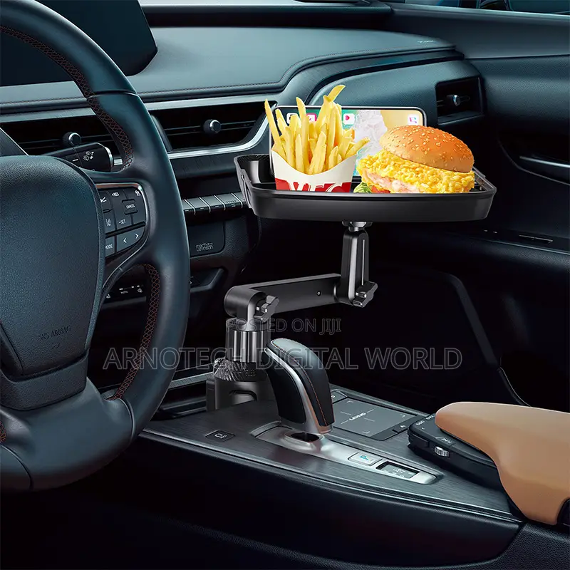 360° Rotating Car Cup Holder Tray Table With Phone Holder