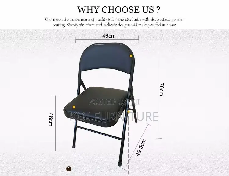 Office Chair : Padded Metal Office Folding Chair