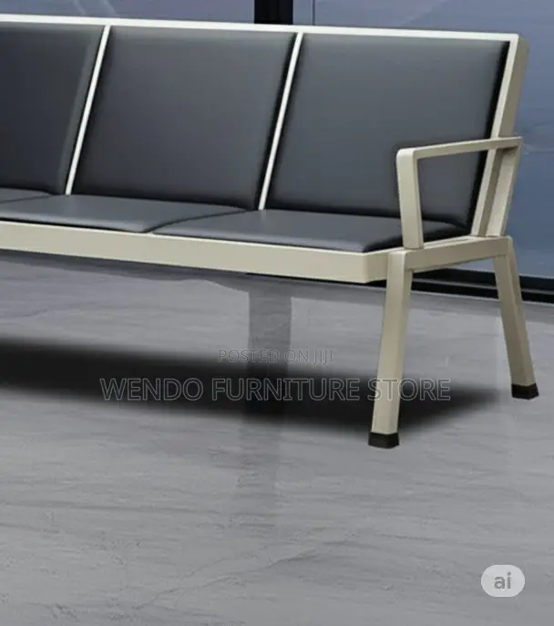 Office Bench; Three Seaters Leather Plk9-9 Office Bench
