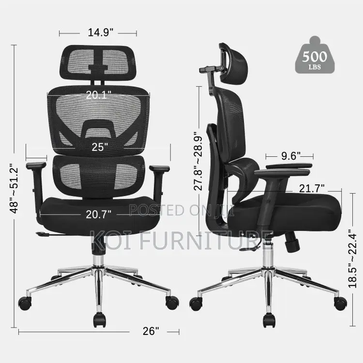 Office Chair : Ergonomic High-Back Orthopedic Mesh Office Chair
