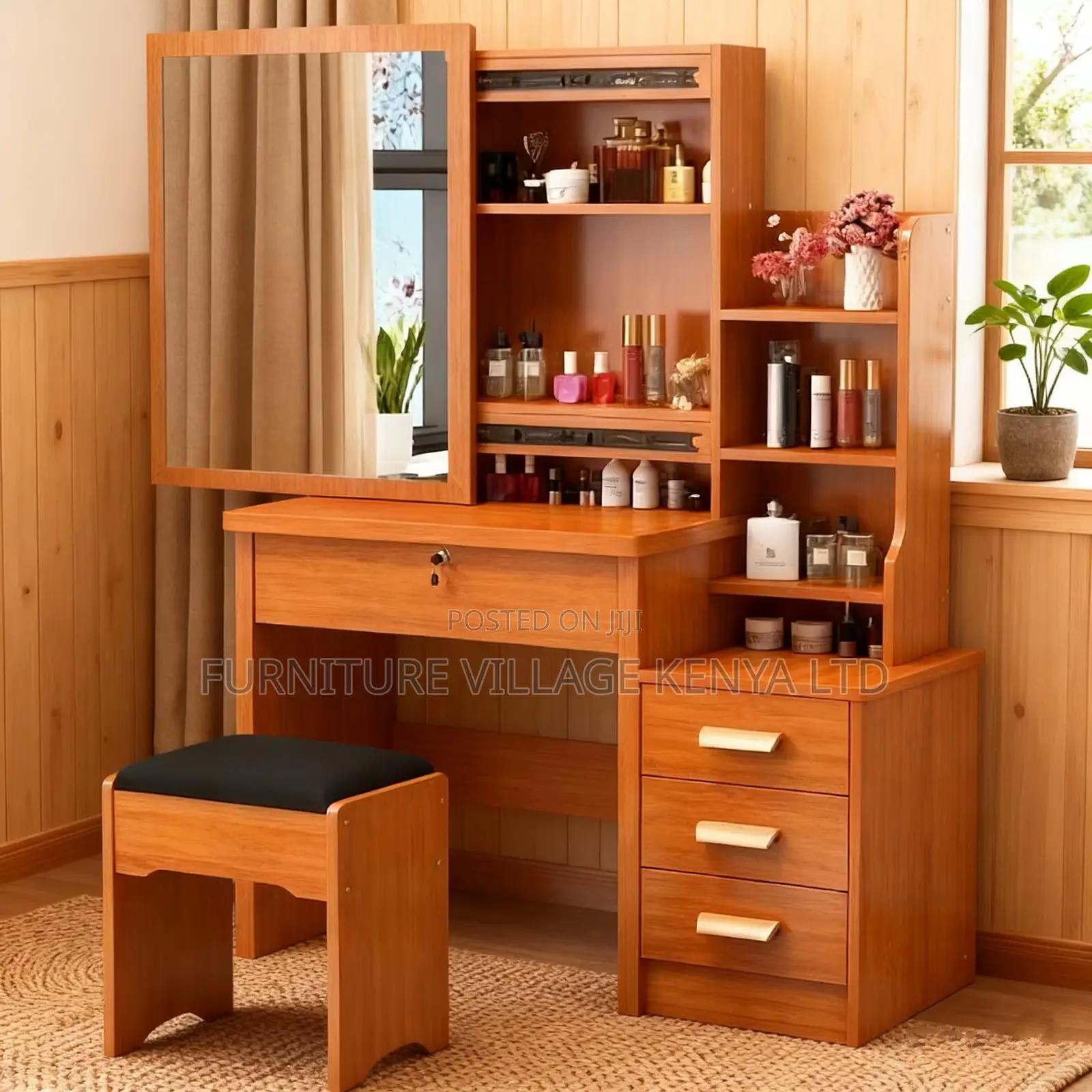 Imported Brown Make Up Make Desk Wit Mirror