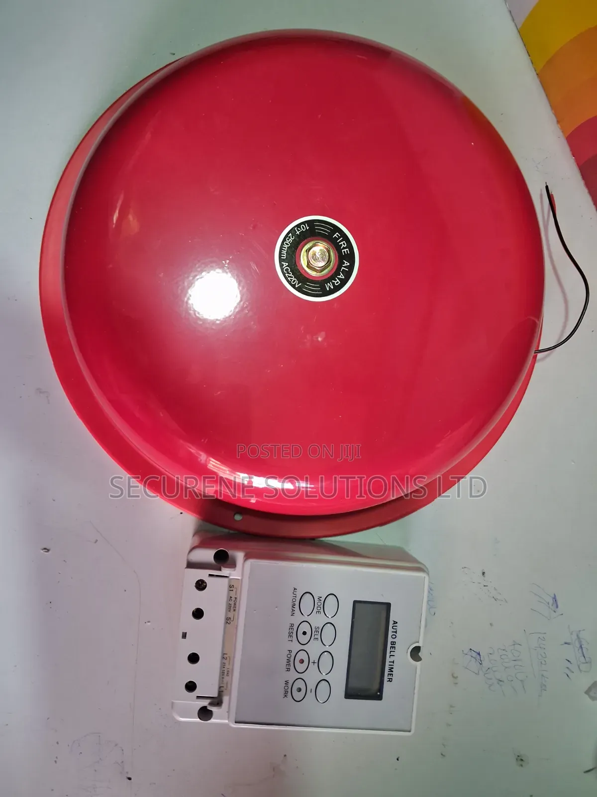 250mm Electric School Bell Gong Red Round and Auto Bell Timer Switch