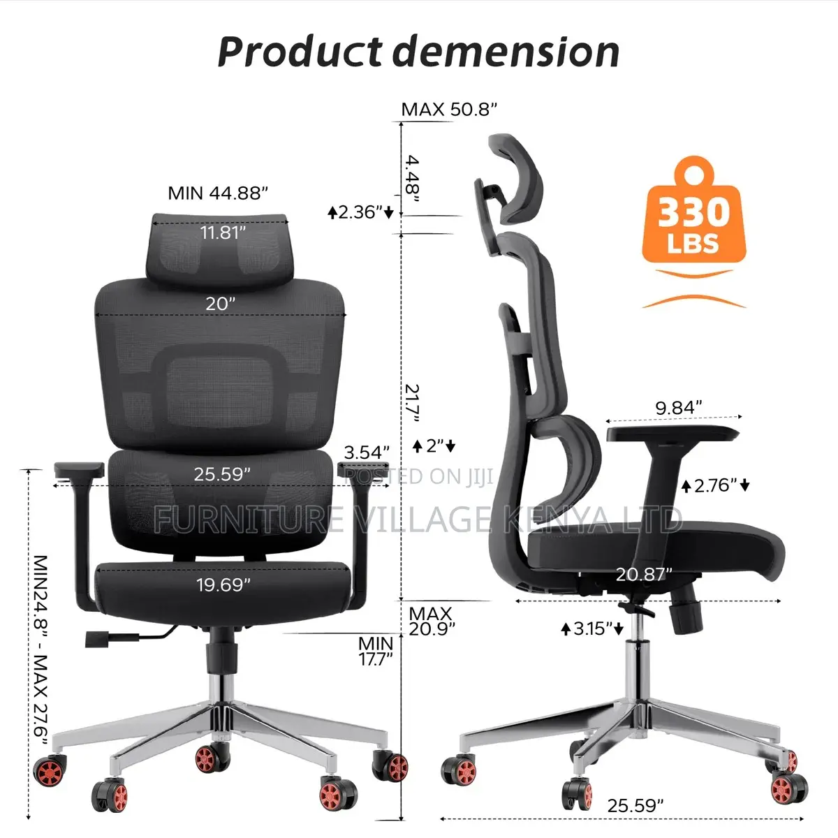 Orthopedic Ergonomic Mesh Seat With Armrest