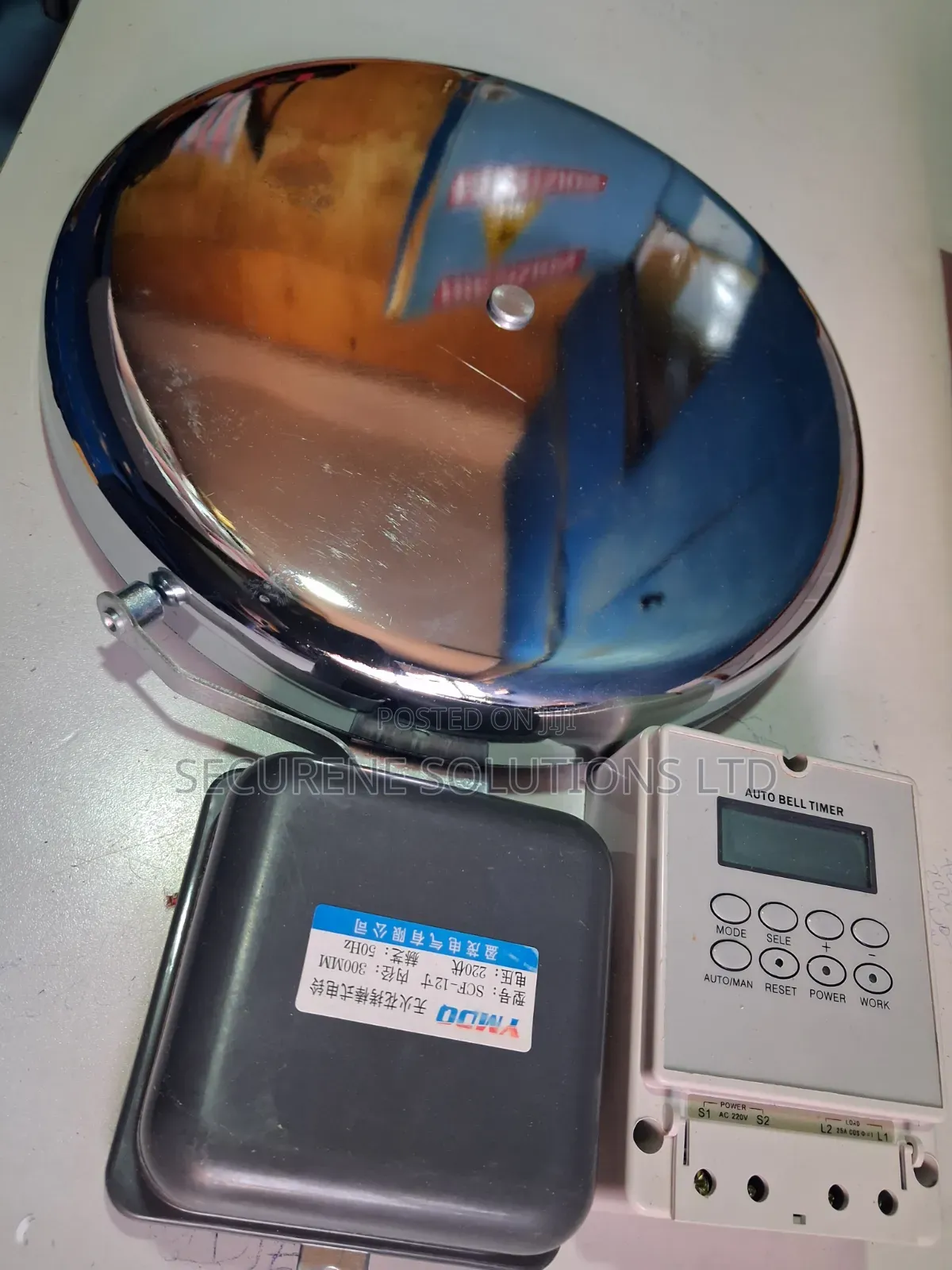 300mm Silver Electric SCH Bell Gong and Auto Bell Timer Switch