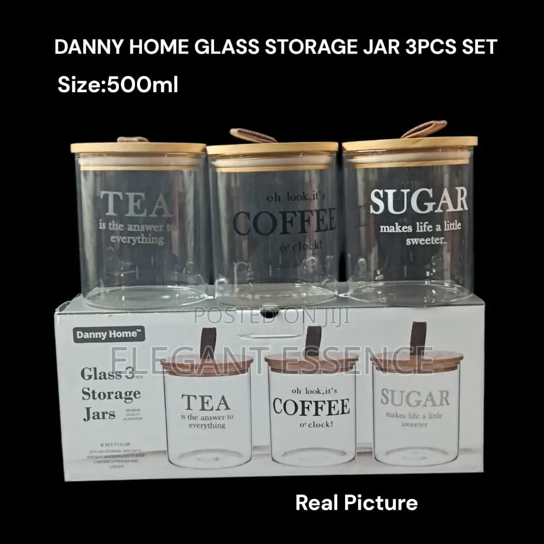 Danny Home Set of 3 Glass Storage Jars-500ml