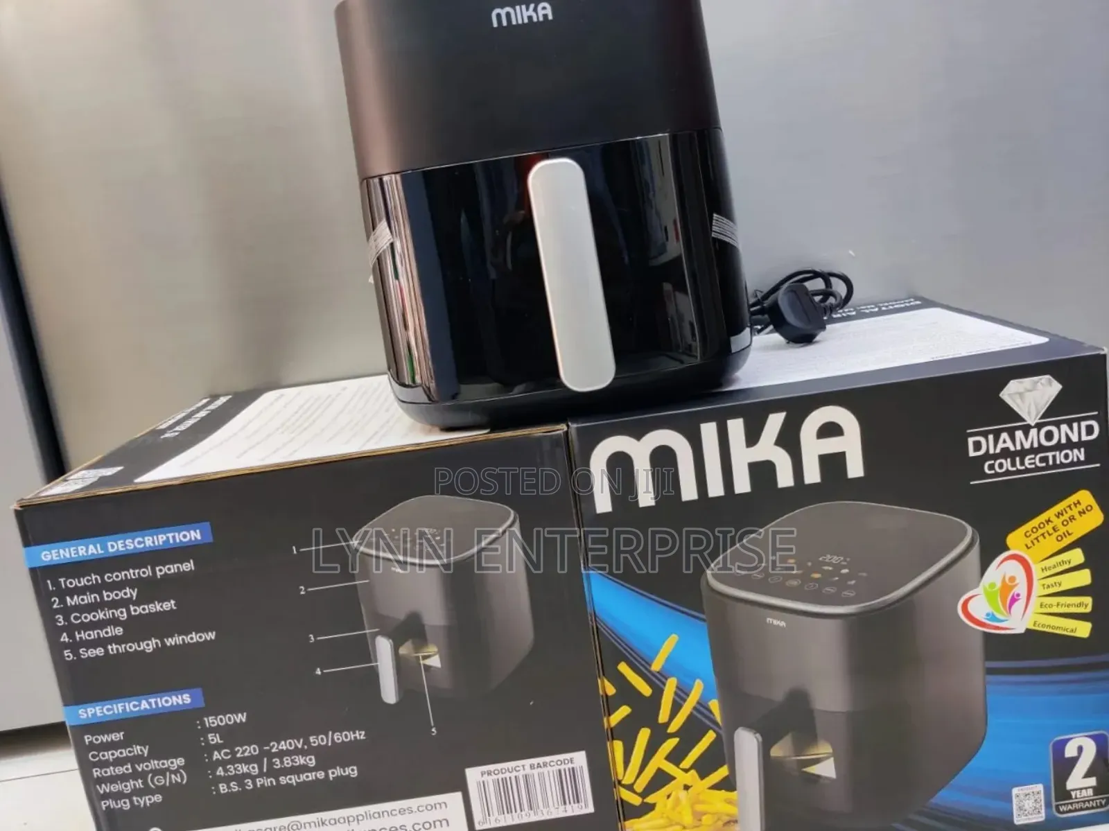 *Mika Air Fryer Digital 5litres