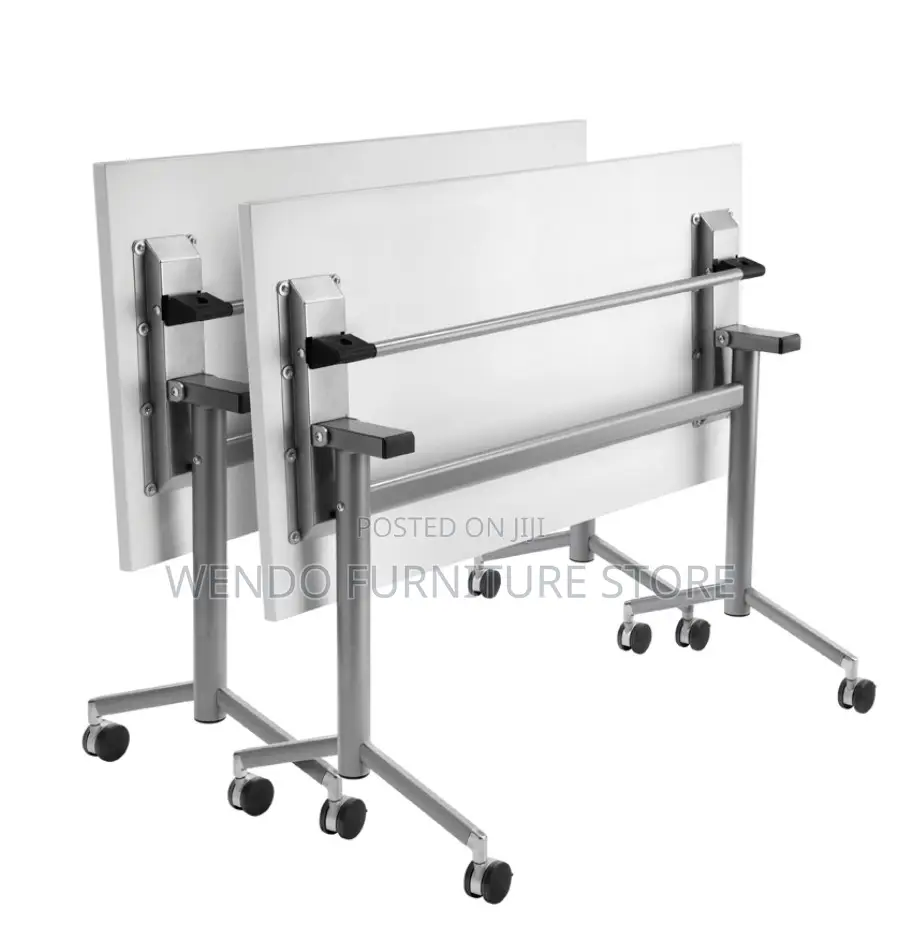Office Table; White Foldable Working Mobile Table