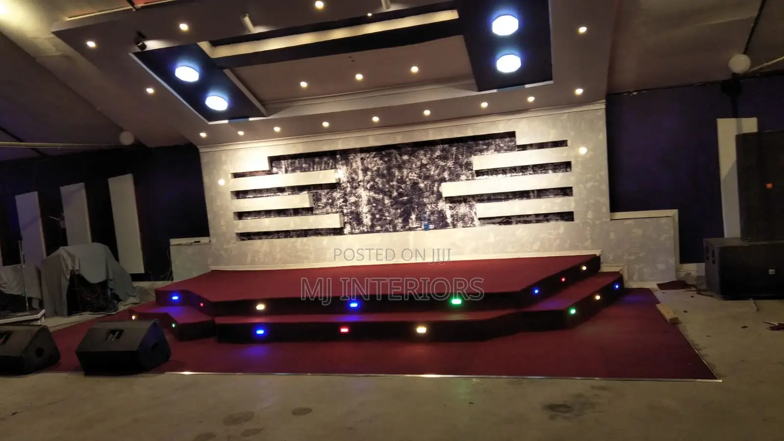 Beautiful Maroon Wall to Wall Carpet for Church Stage Floors