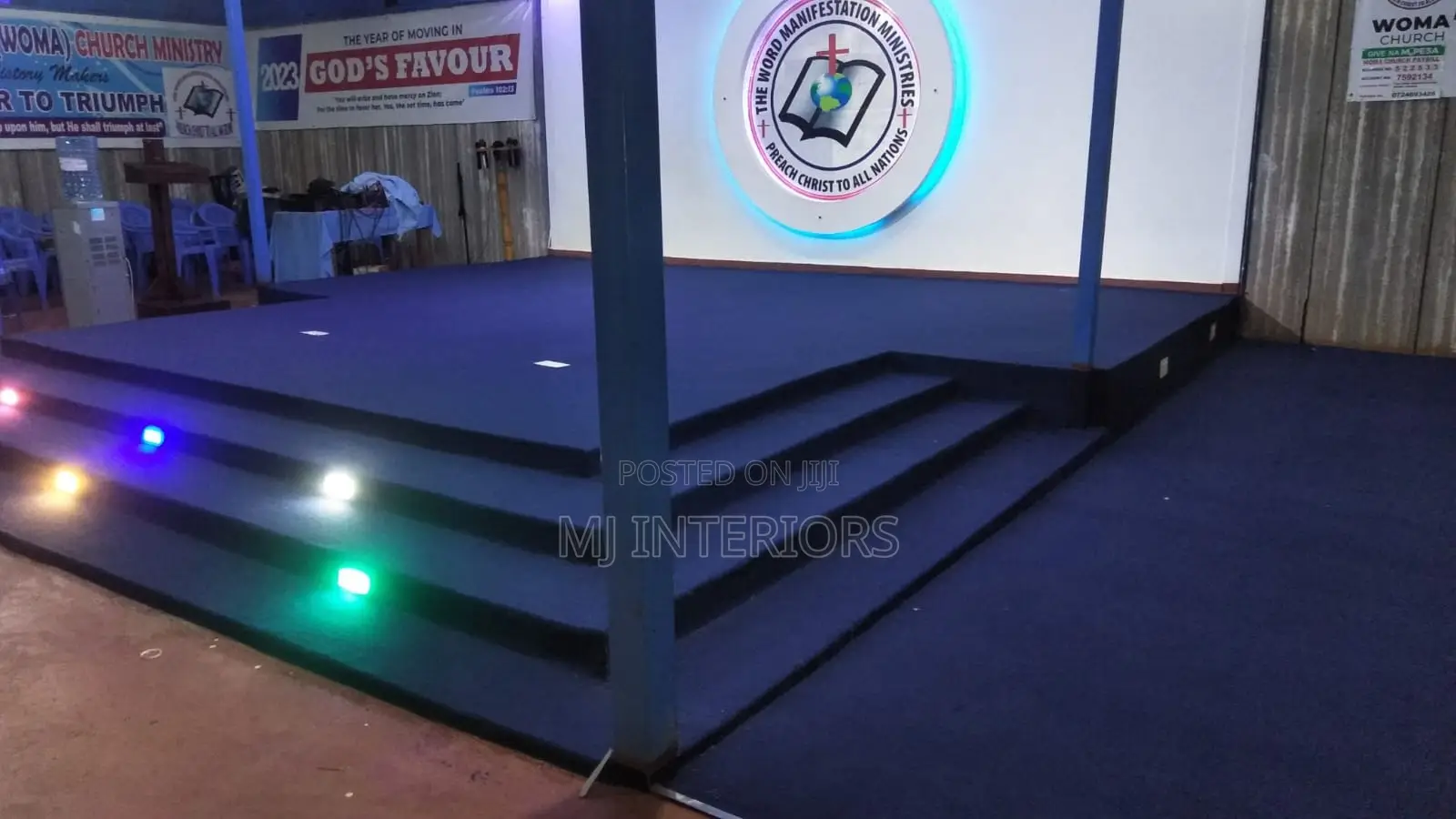 Soft Touch Blue Wall to Wall Carpet for Church Flooring