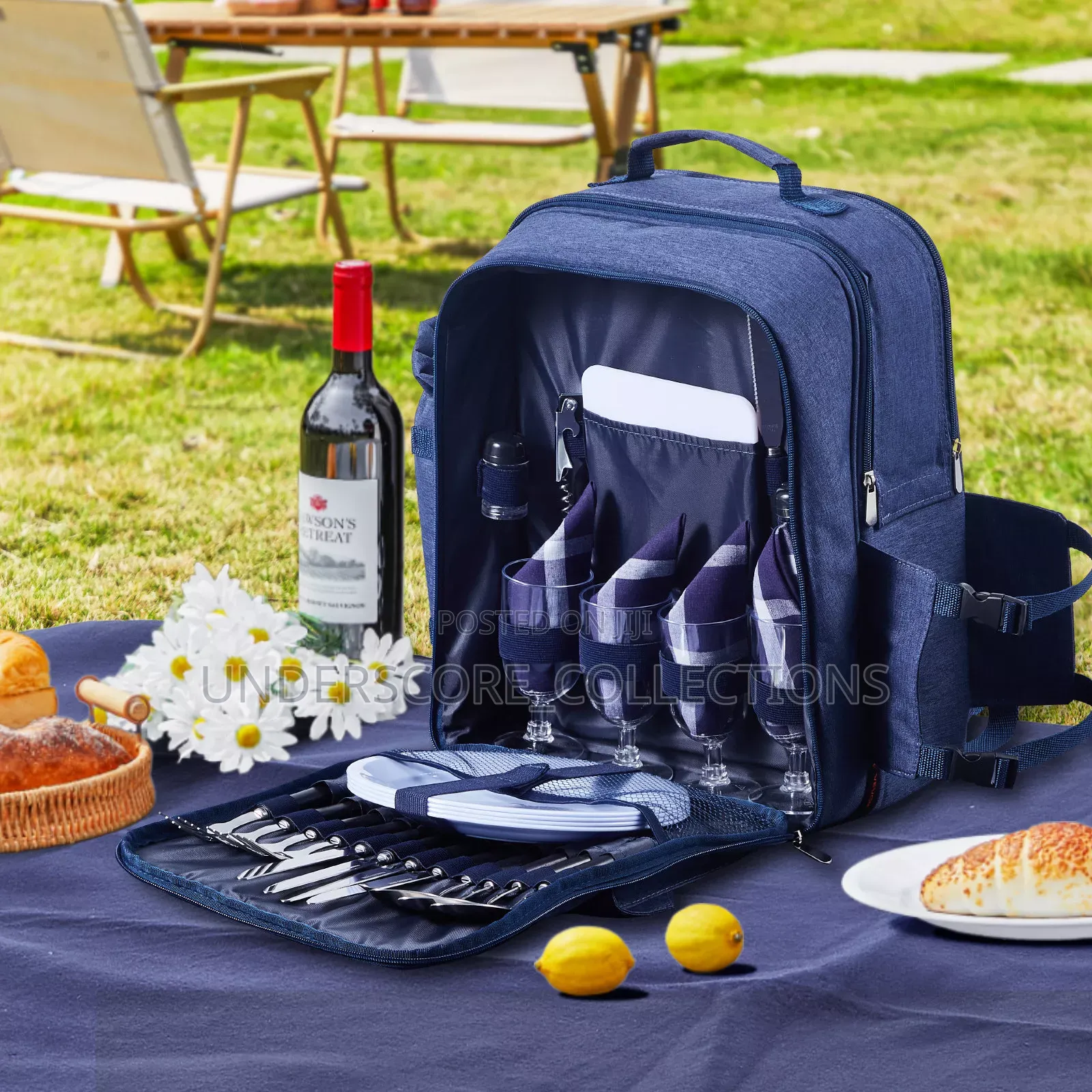 Navy Blue Picnic Backpack