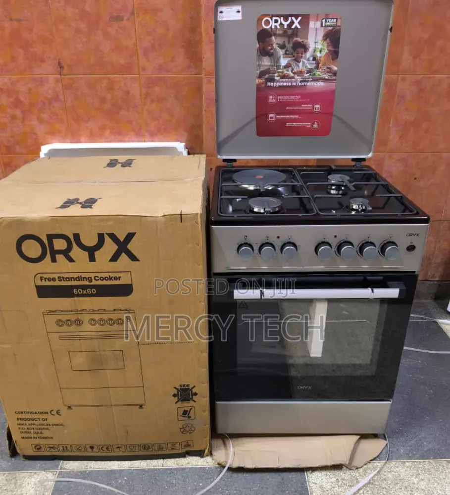 Mika Oryx Standing Cooker 60x60cm (Silver, 3 Function Oven)