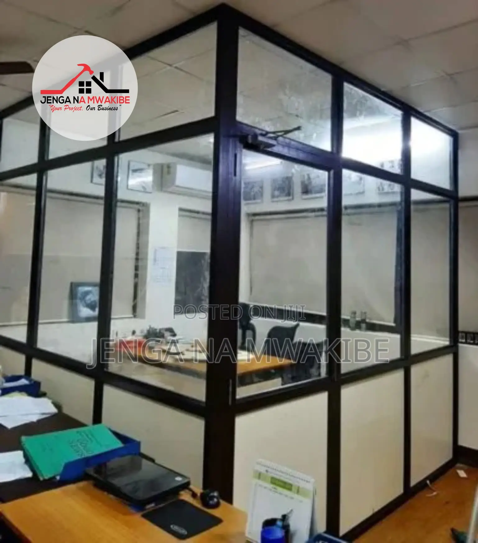 Aluminum Framed Glass Cubicle Divider for Commercial Workspaces