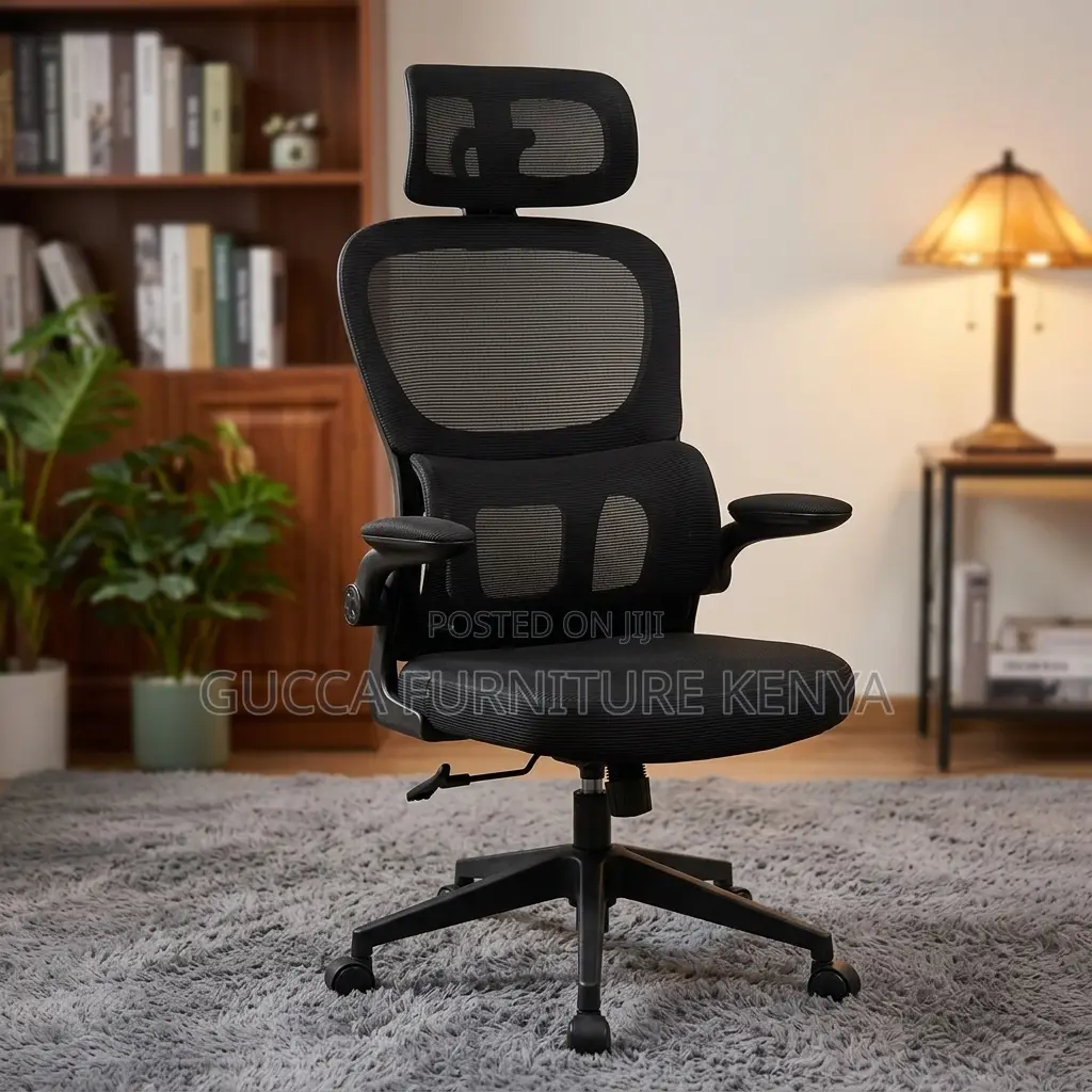 High Back Ergonomic Flip Arm Computer Seat