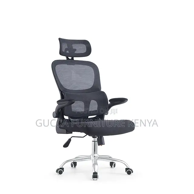High Back Ergonomic Flip Arm Computer Seat