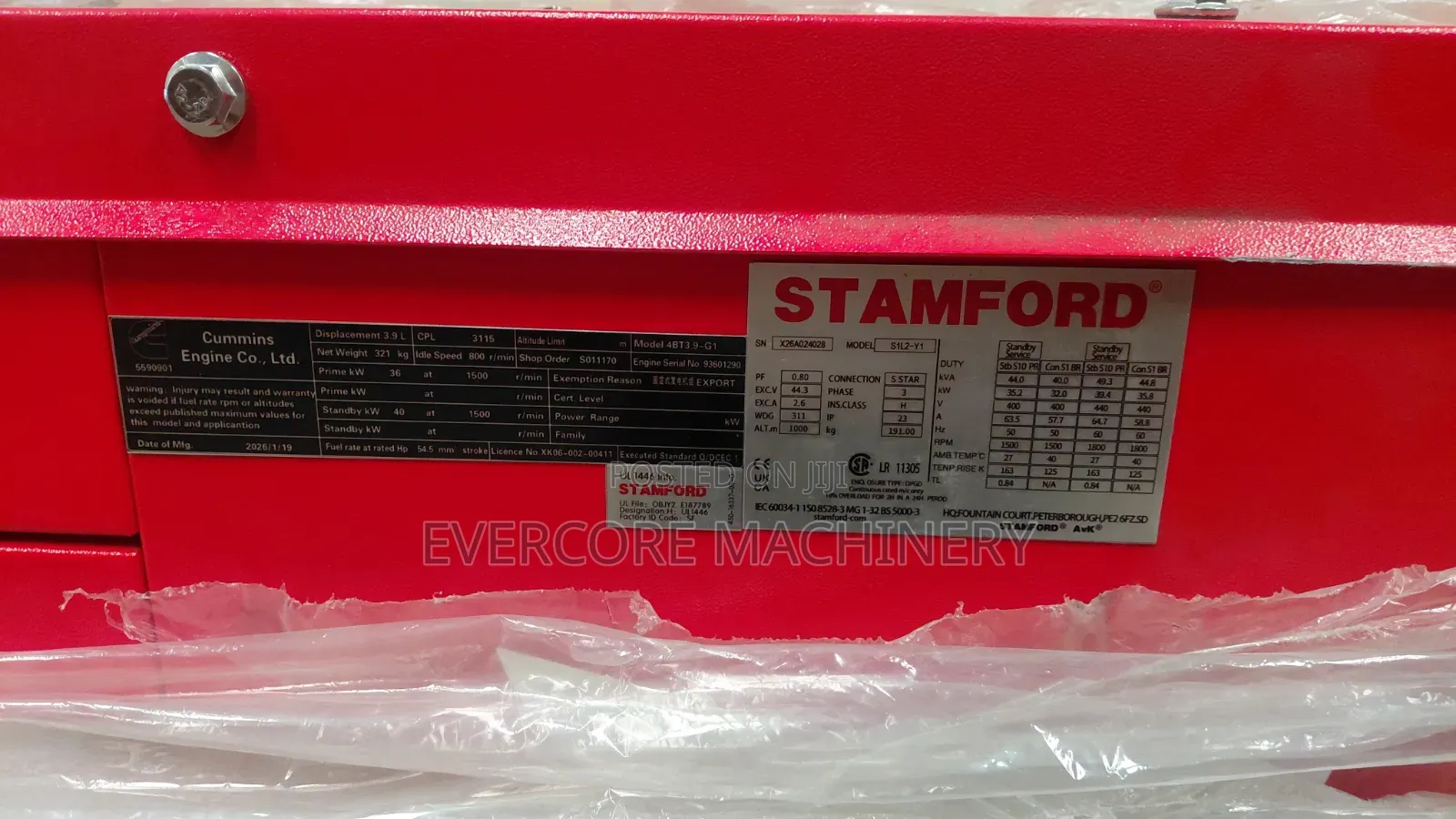 Cummin 40kva/32kw Diesel Silent Generator With Stamford Alternator