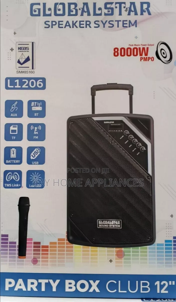 Globalstar Portable Club 12 Inches Trolley Portable Speaker