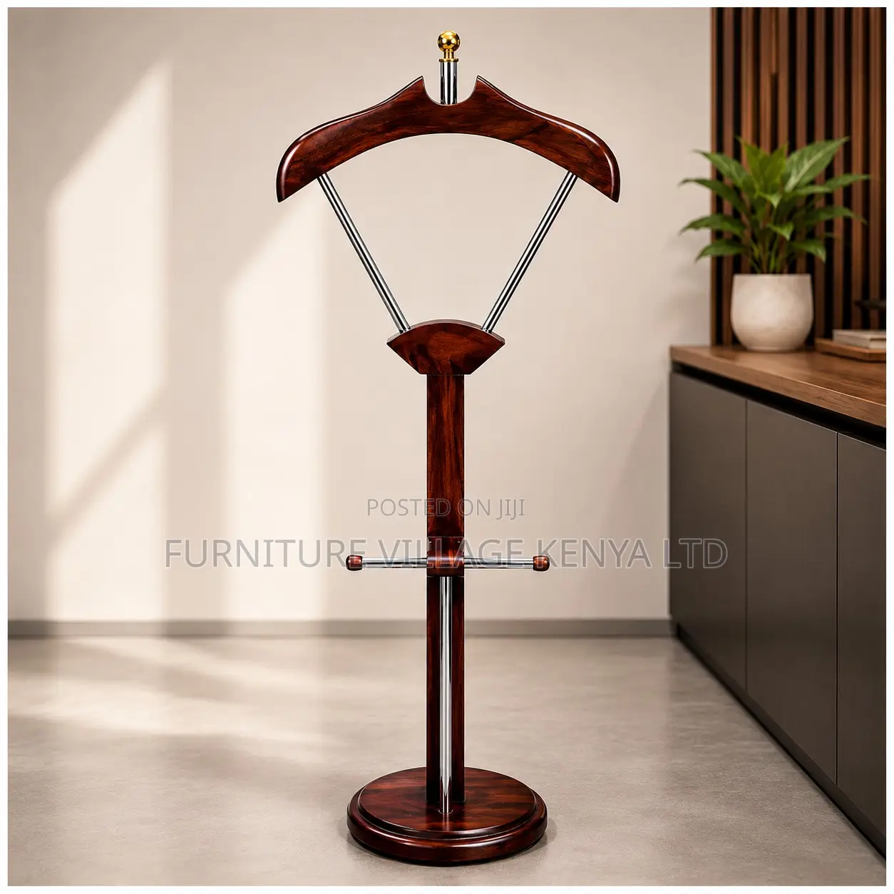 Executive Mahogany Corner Office Coat Hanger.