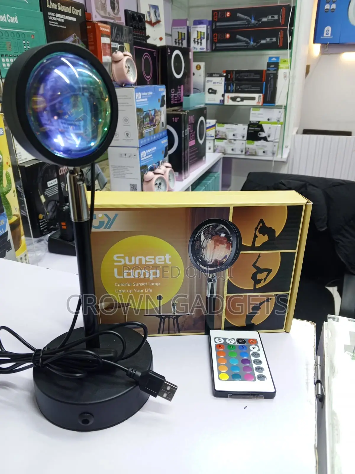 Led Sunset Lamp Remote Control Ambient Projection Light