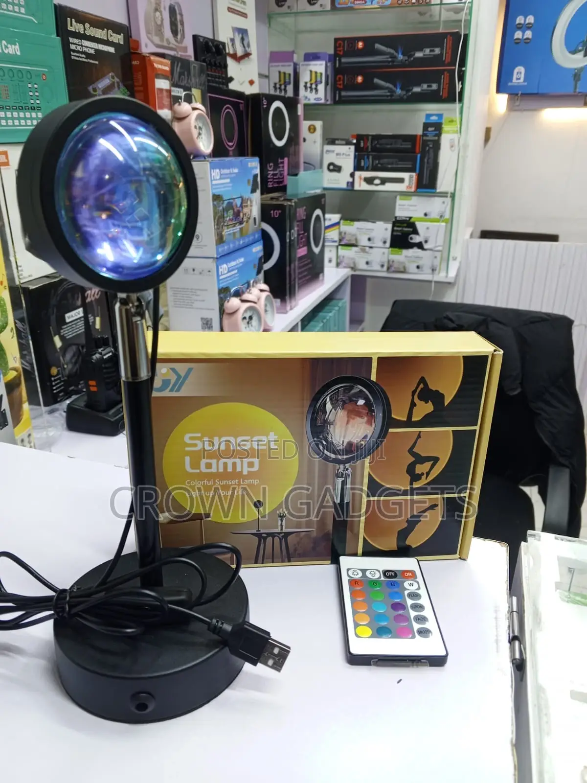 Led Sunset Lamp Remote Control Ambient Projection Light