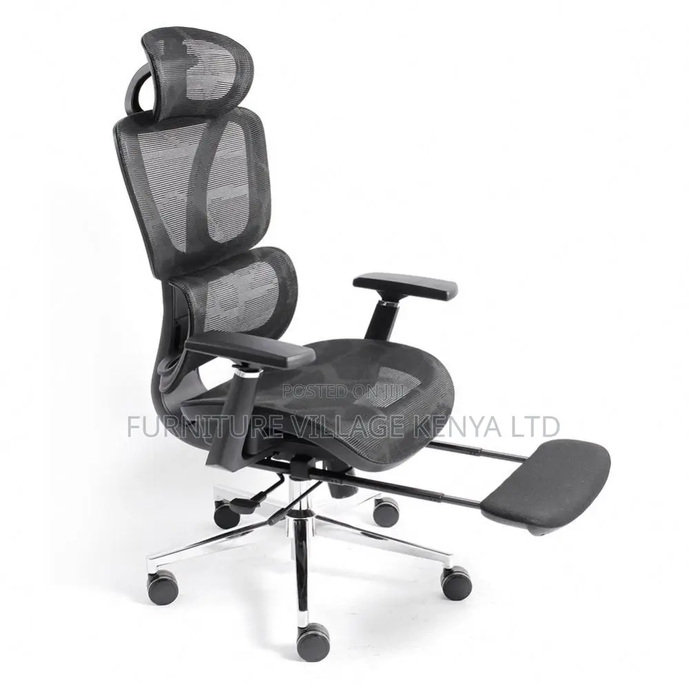 Executive Mesh Reclining Computer Seat With Footrest