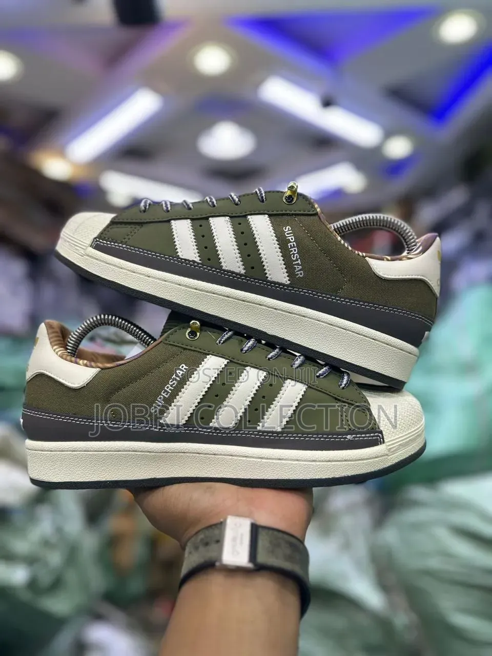 Green White Adidas Superstar Og Sneakers