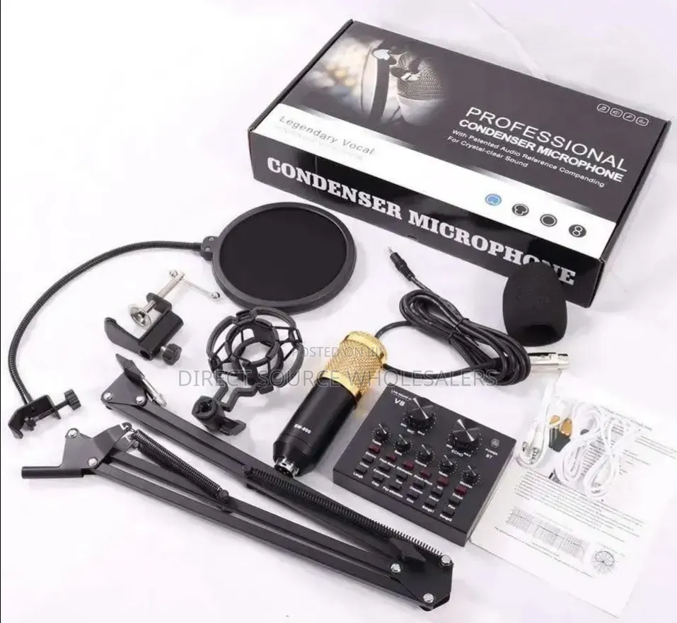 Bm800 Professional Condenser Microphone With V8 Sound Card