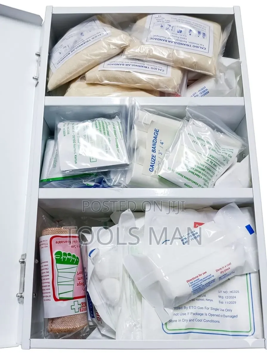 Occupational First Aid Kit Metal Cabinet - Workplace Safety Box.