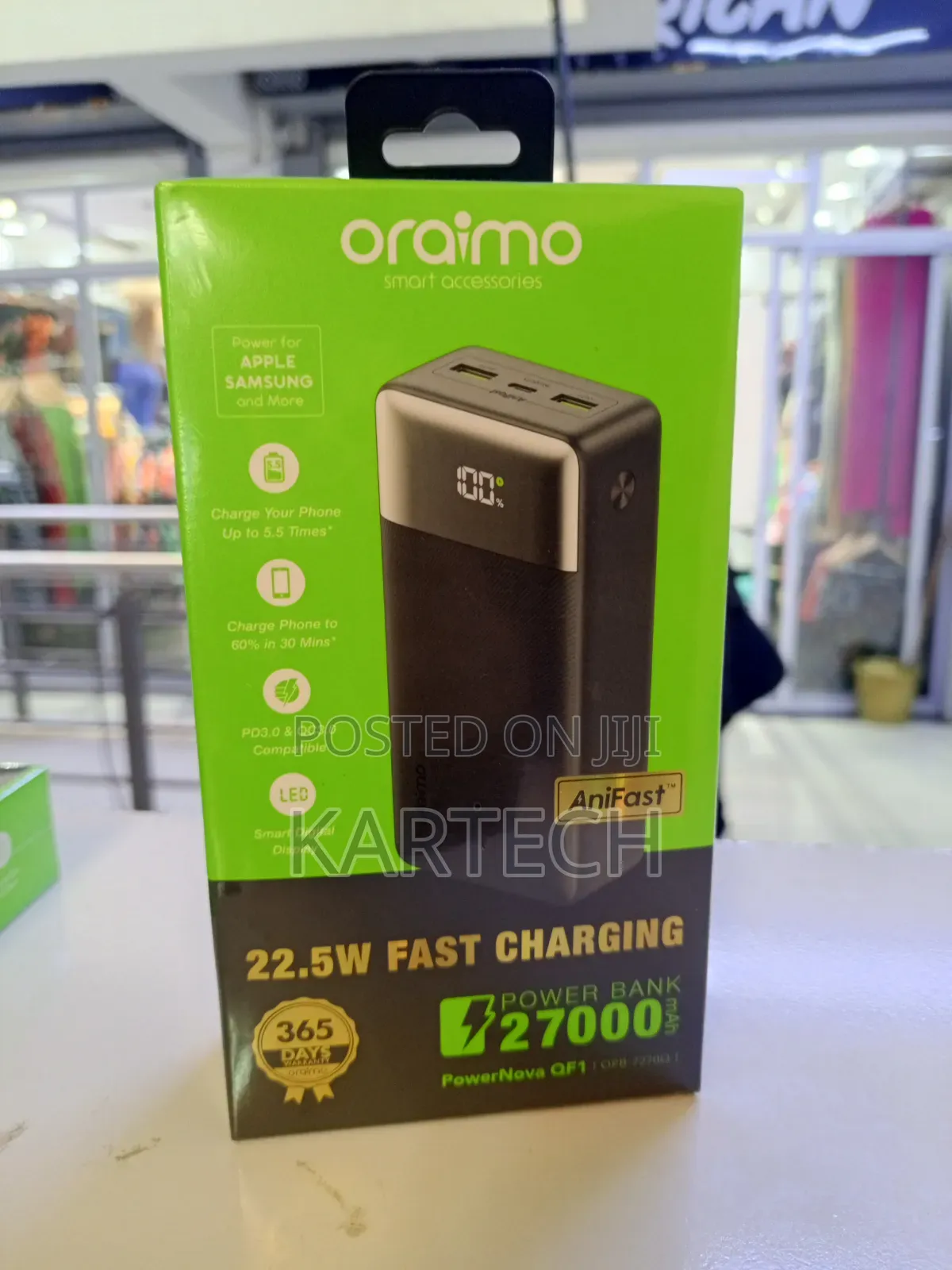 Oraimo 27000mah 22.5 W Portable Charger With Led Digital Display